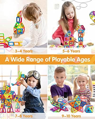 KALAHOL Intelligent Magnetic Building Blocks Set, 64pcs Magnetic Tiles Set, Creative Educational Construction Toys Set for Kids Game, Travel Series Magnetic Tiles Gift for 3-10 Year Old Kids, Boy,Girl