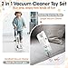Kids Vacuum Cleaner Toy Set for Toddlers - 2PCS Toy Vacuum Sets for Toddlers 3+ Toddler Vacuum Toy That Works with Sound Effects, Baby Play Vacuum Pretend Role Play Household Housekeeping (White)