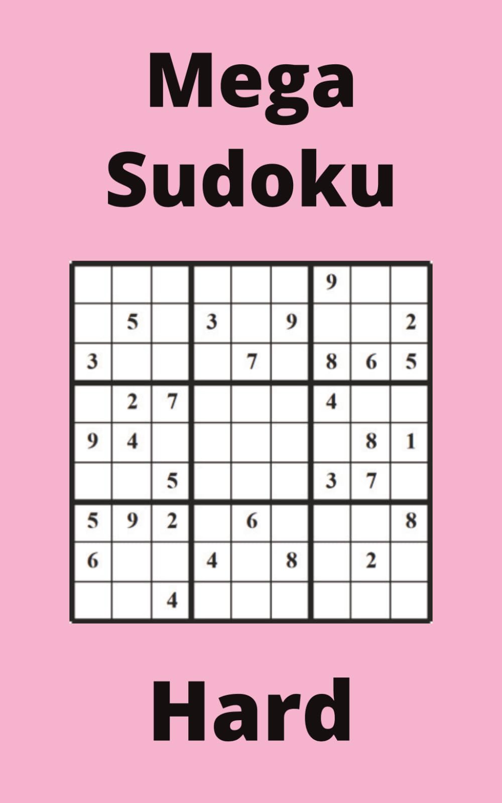 Pink Mega Sudoku Book, 9x9 Puzzles, 50 Pages, 5x8, Hard