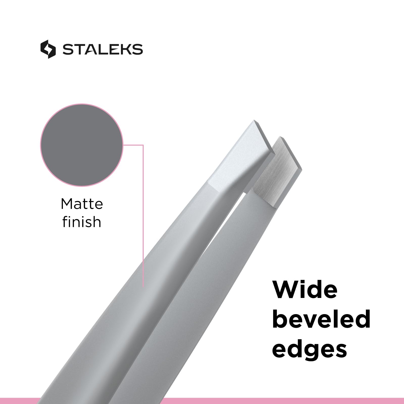 STALEKS Beauty&Care Pinzas para cejas con punta inclinada biselada de acero inoxidable unisex- Pinzas de cejas de precisión para dar forma a las cejas TBC-10/3