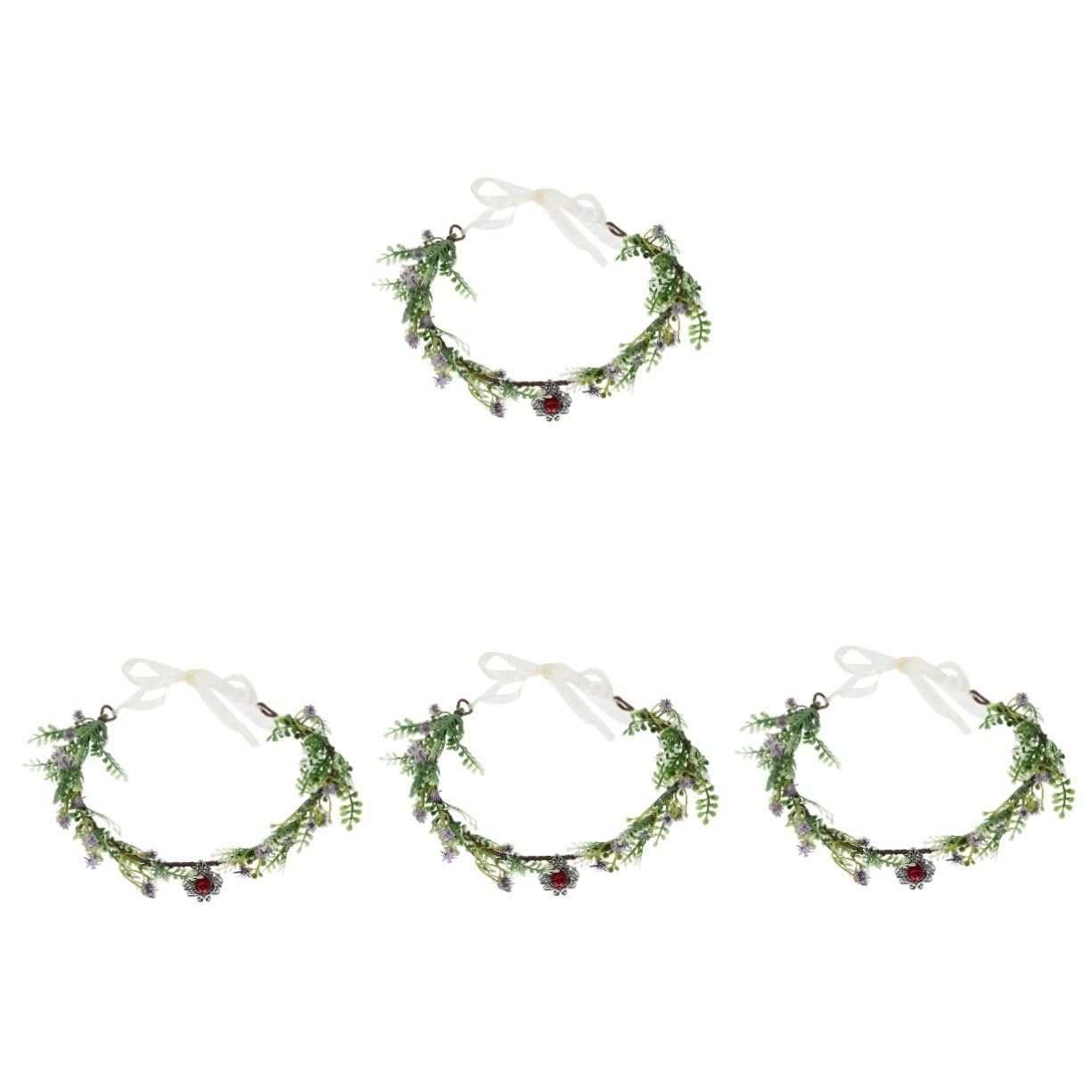 VICASKY 4 Pezzi Decorativa per Fascia Sposa con Fiori Artigianali e Accessorio per Matrimonio Cerchietto per Ragazze e Feste