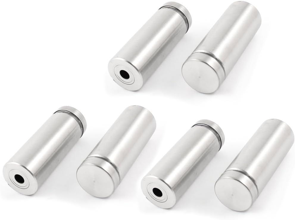 6 x Frameless 2mm-10mm Thick Glass Door Railing Standoff Holder 19mm x 50mm