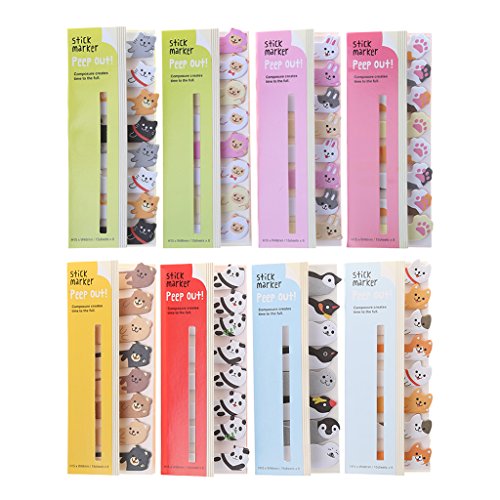WANGFUFU Cartoon Animal Sticky Note Sticker Memo Pads Bookmark Message Stationery