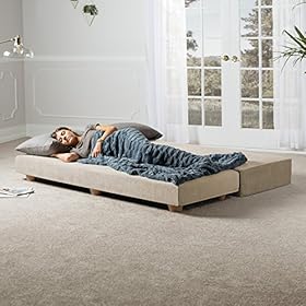 Jaxx Alon Daybed | Fold-Out Sleeper | Queen-Size Mattress - Ivory 51RQuim07QL. SS280