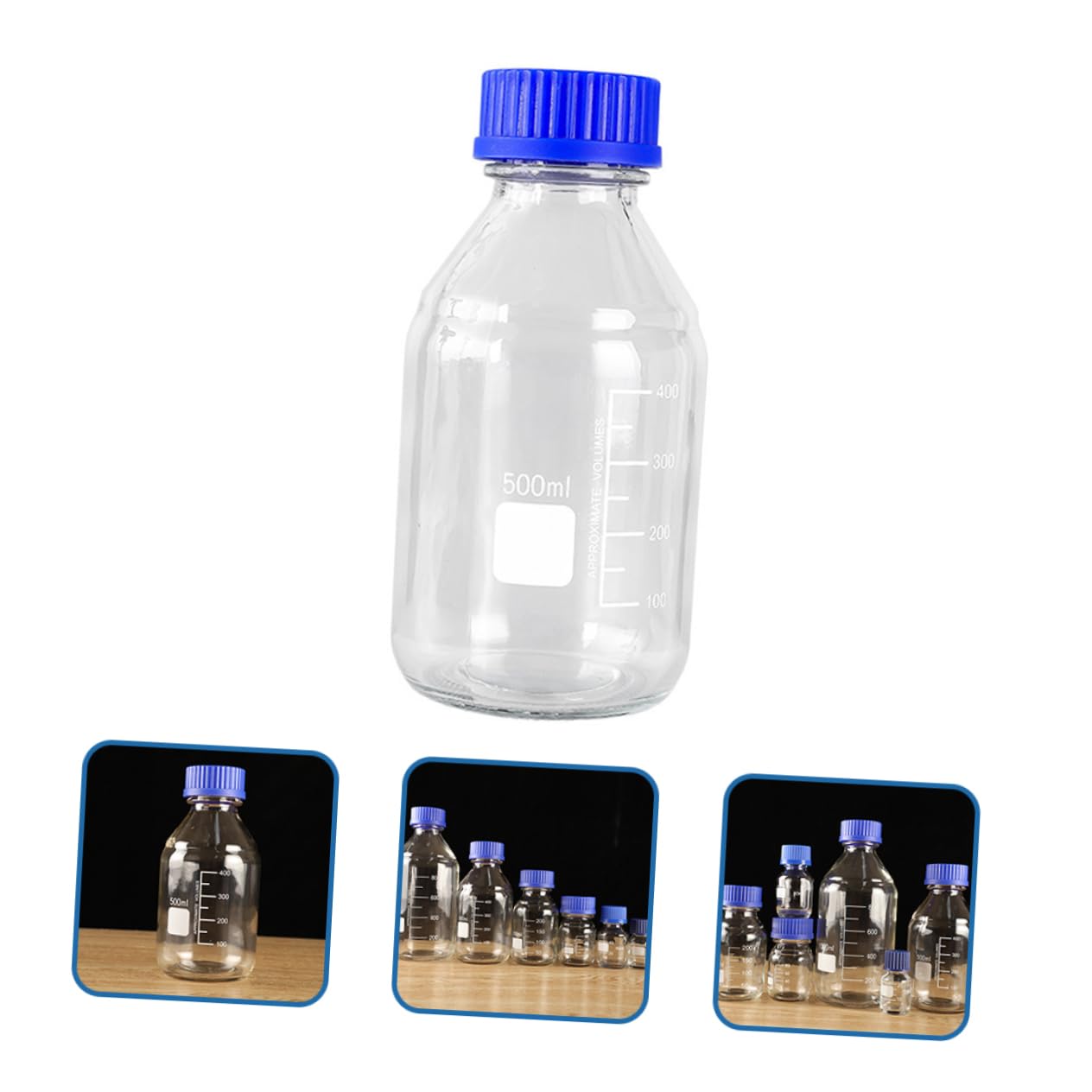 Anneome 3pièces Flacon Verre Pour Réactifs Chimiques De Bouteilles Avec Couvercle Étanche Aux Chocs Évaporation Pour Laboratoire Et Échantillonnage