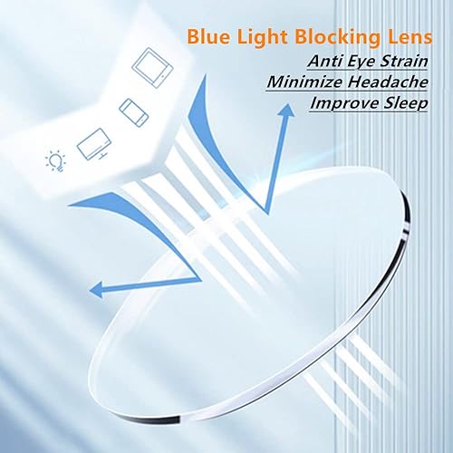 Miniatura 3 de Lentes de lectura con bloqueo de luz azul para mujeres y hombres, marco cuadrado para nerd, ligero, reduce la fatiga ocular