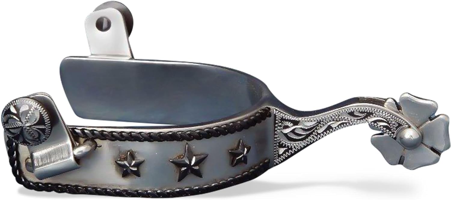 Colorado Saddlery The Three Star Spurs for Men - Stainless Steel, Stylish Boot Spurs with 1