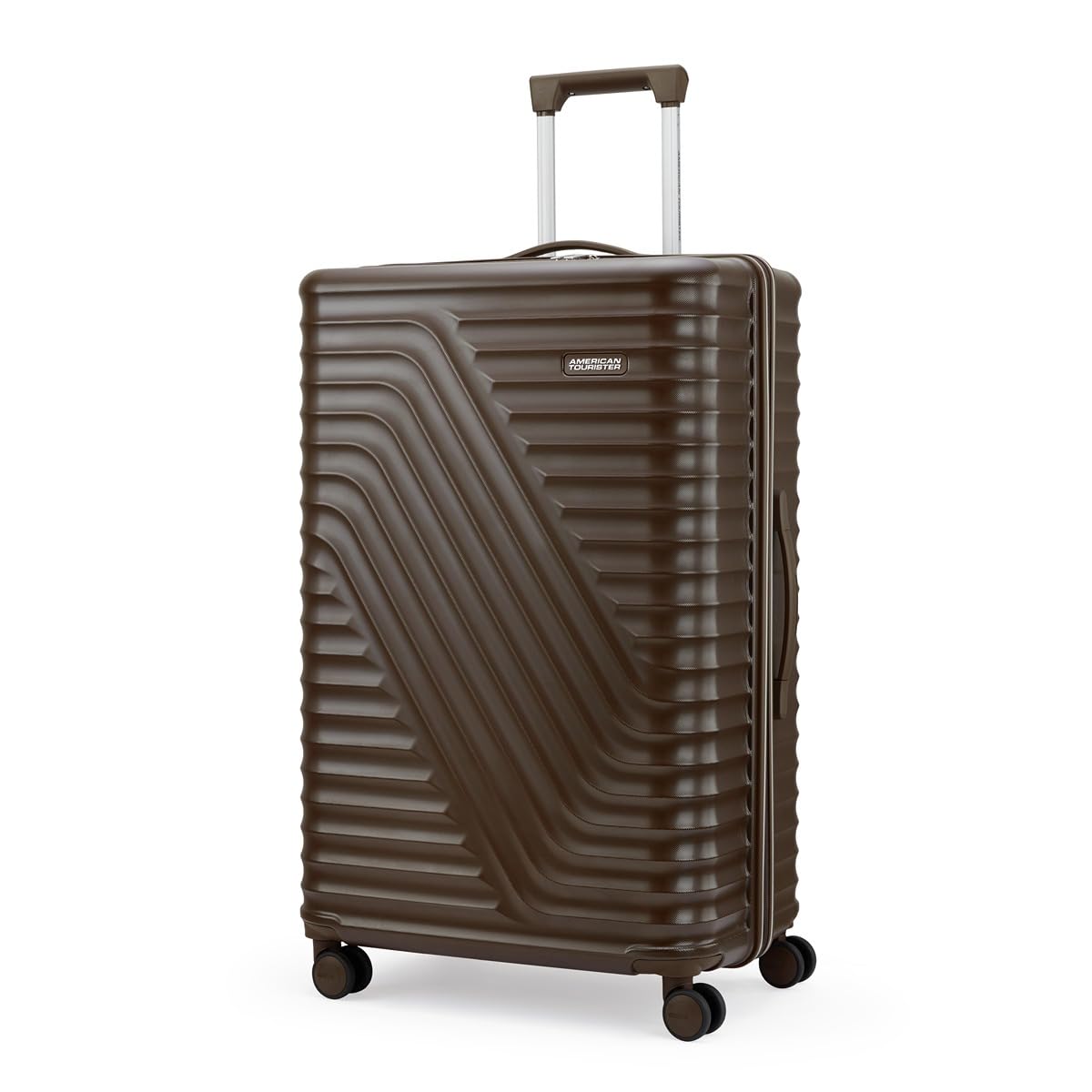 American Tourister Travix | Check-in Trolley Bag (77 cm) | 360° 8 Wheel Travel Luggage | Hard Case Polycarbonate Suitcase | Recessed Combination Lock | Coffee