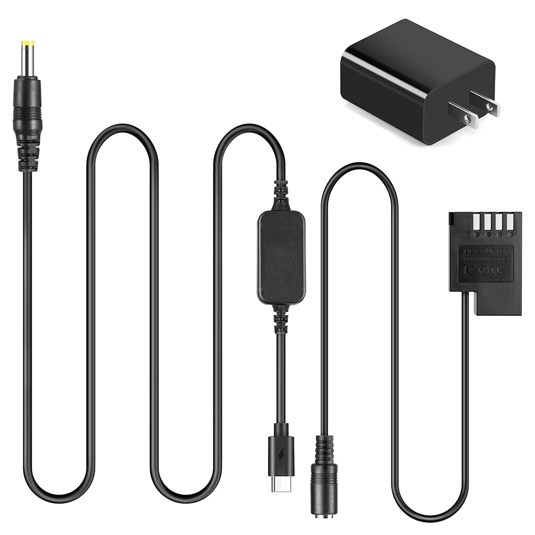 Raeisusp USB Type C Cable DMW-DCC12 DC Coupler BLF19 BLF19e Dummy Battery PD Adapter for Lumix DMC-GH5s GH5 G9LGK GH3 GH4 GH4K