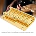 Zinc Alloy 6 String Electric Bass Bridge, Heavy Duty Cast Base Assembly, Sturdy Structure, Cr Plated Appearance,Bass Accessory, for Bass Instrument (Golden)