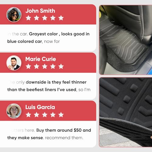 Image of Car Floor Mats for Toyota Camry 2018-2024 FWD Not for AWD & Hybrid 3 PCS | Smart Package Factory Direct XPE Material All Weather Easy-install Odorless Waterproof No Trim Non-slip Easy-clean Durable
