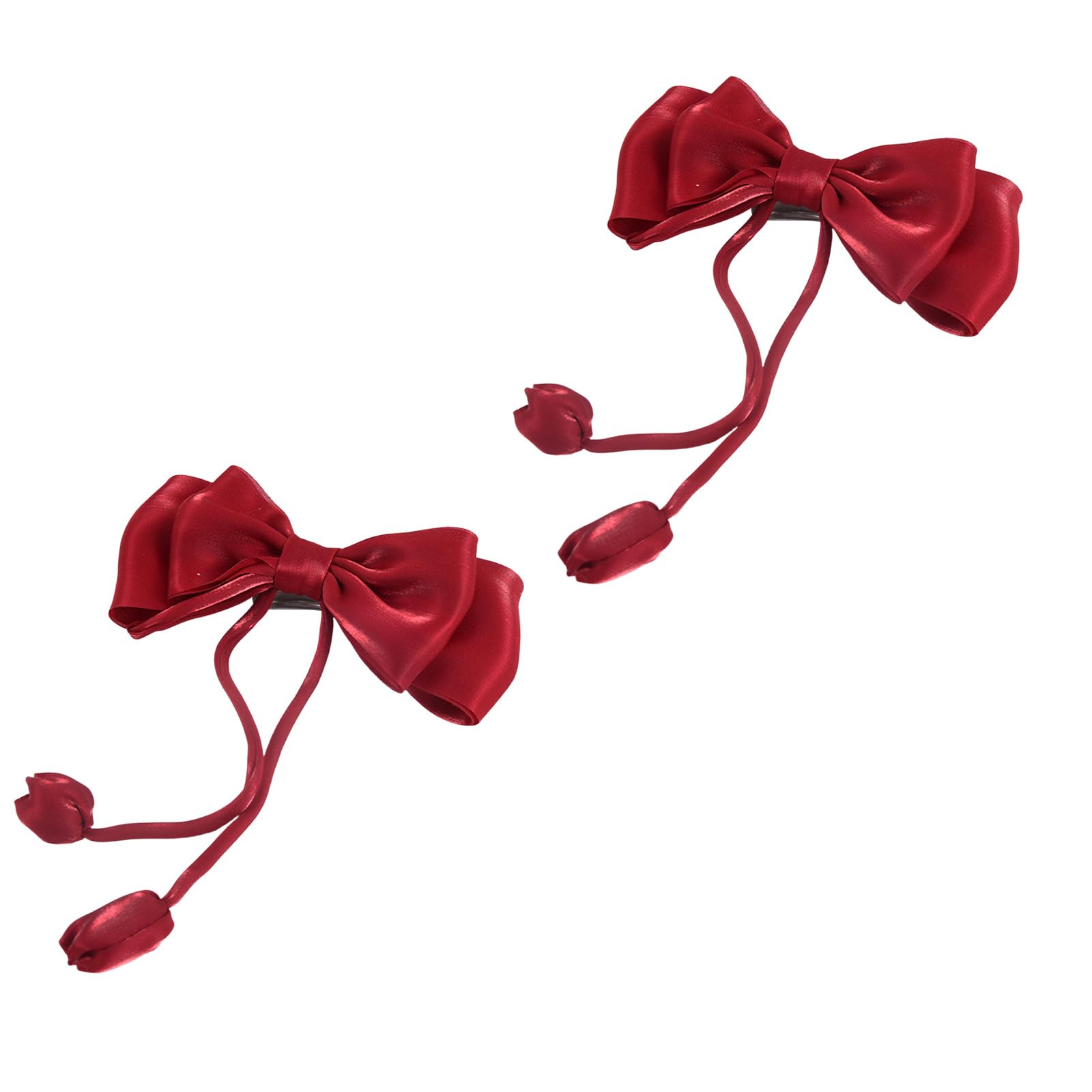 XIGACGEH 2Pcs Romantics Curtain Clips Tiebacks Decorative Rose Bowknot Window Drape Holdbacks with Buckles for Home Event Decors Wedding Bowknot Curtain Holdbacks