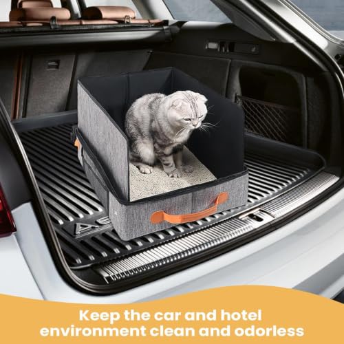 Cama plegable para gatos y arenero de viaje ideal para trayectos en coche 3
