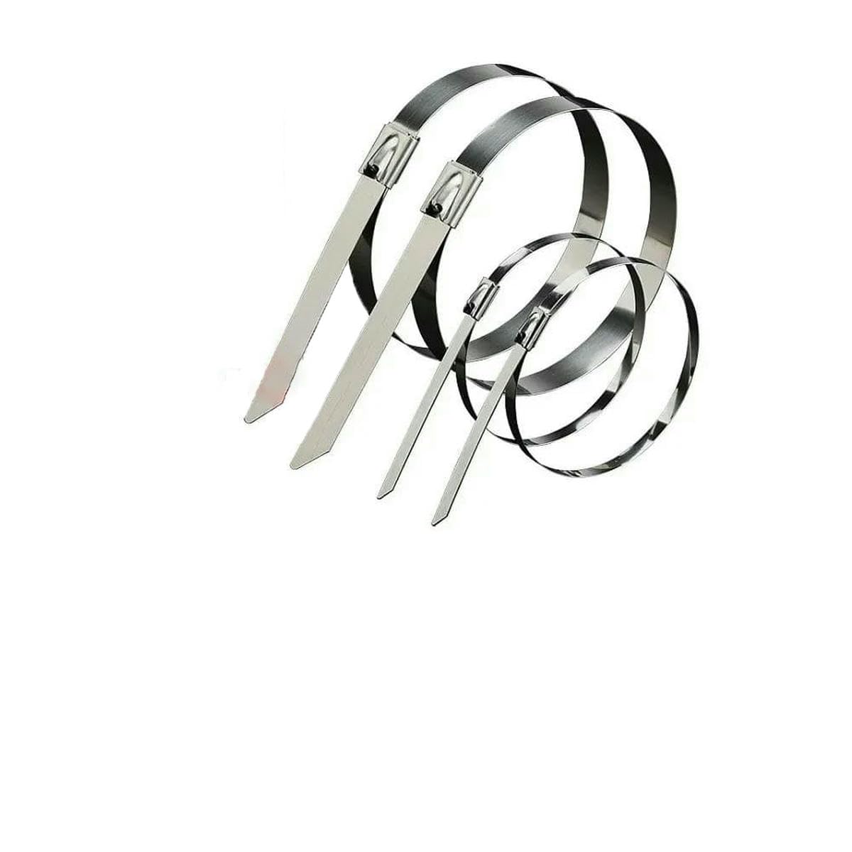 Bsguz 50Pcs 10 20 100 Pcs Stainless Steel Metal Cable Ties Exhaust Wrap Coated Locking Metal Zip-Exhaust Multifunctional Locking Cable Ties-4.6X200mm