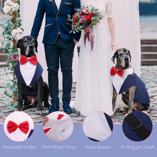 Disfraz Formal Para Perro Traje Smoking Talla Large Azul miniatura 4