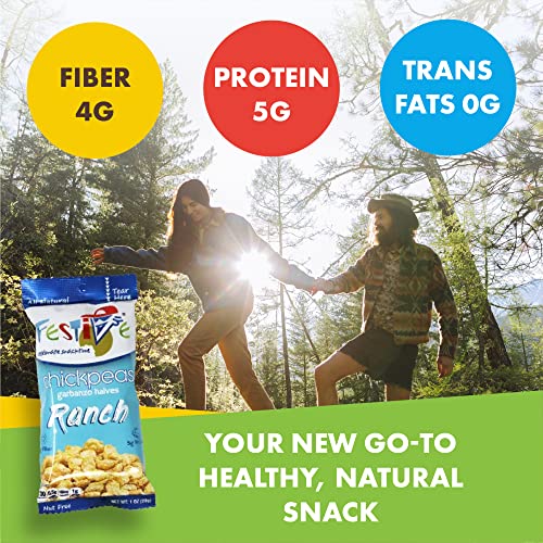 Image of Feel Festive 24 Bags 1-oz Ranch Crunchy Roasted Chickpeas Protein Snack Pack - Healthy Garbanzo Beans - Non-GMO Vegan Gluten-Free Soy-Free Balanced Macro Nut Free - Individual Convenient Portions