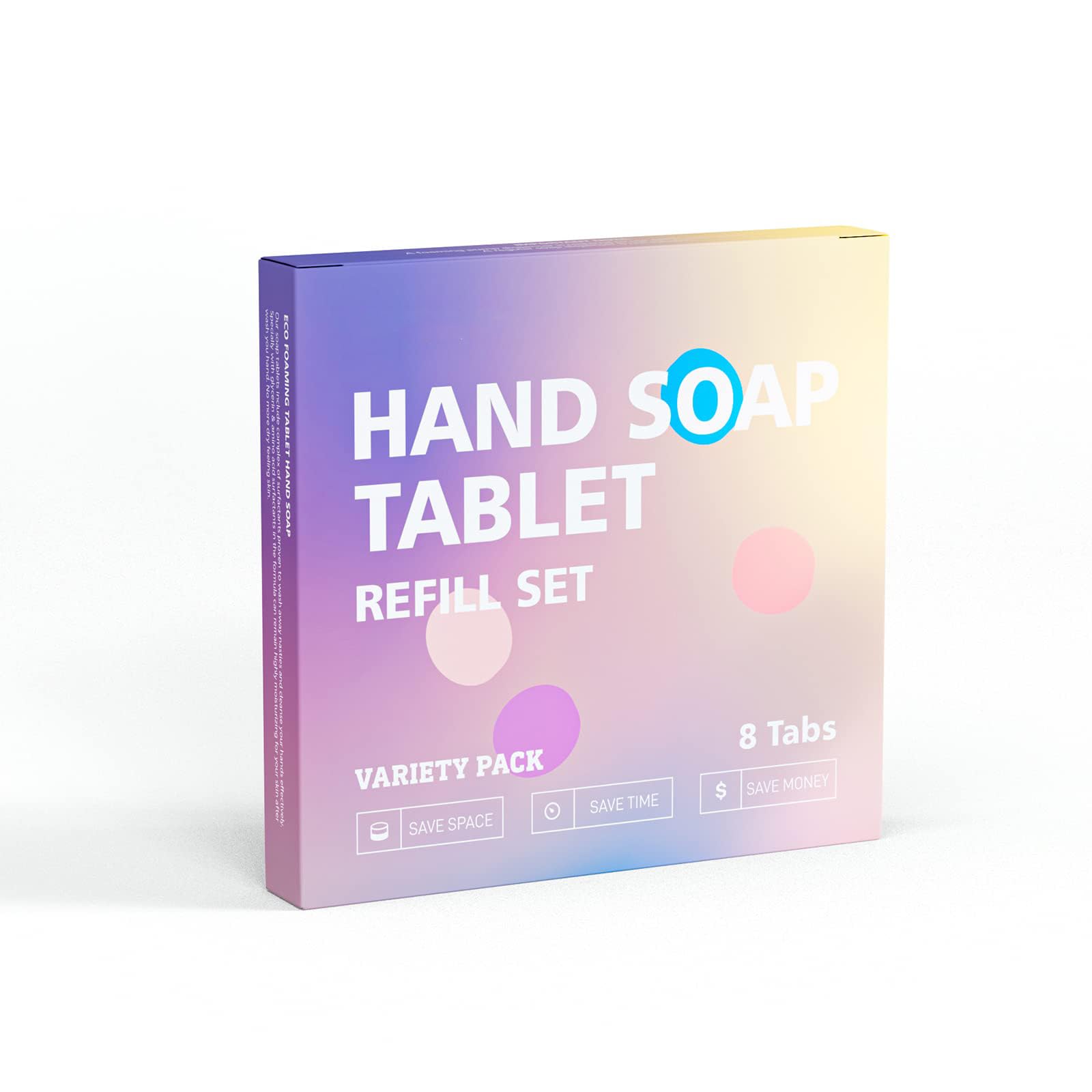 TERRIFIFoaming Hand Soap Refill Tablets - Naturally Safe, Rich Lather Hand Wash Refill Tablets, Variety Fragrance(Strawberry, Lavender, Rose, Unscented), 8 Pack, (makes 8x 8.75 fl oz bottles of soap)