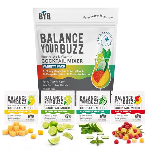 BYB Mixers Variety Pack (12) Organic Cocktail & Mocktail Mixers –...