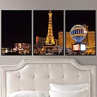 3 Piece Framed Canvas Wall Art City Illuminations Canvas Prints Home Artwork Decoration for Living Room,Bedroom - 16