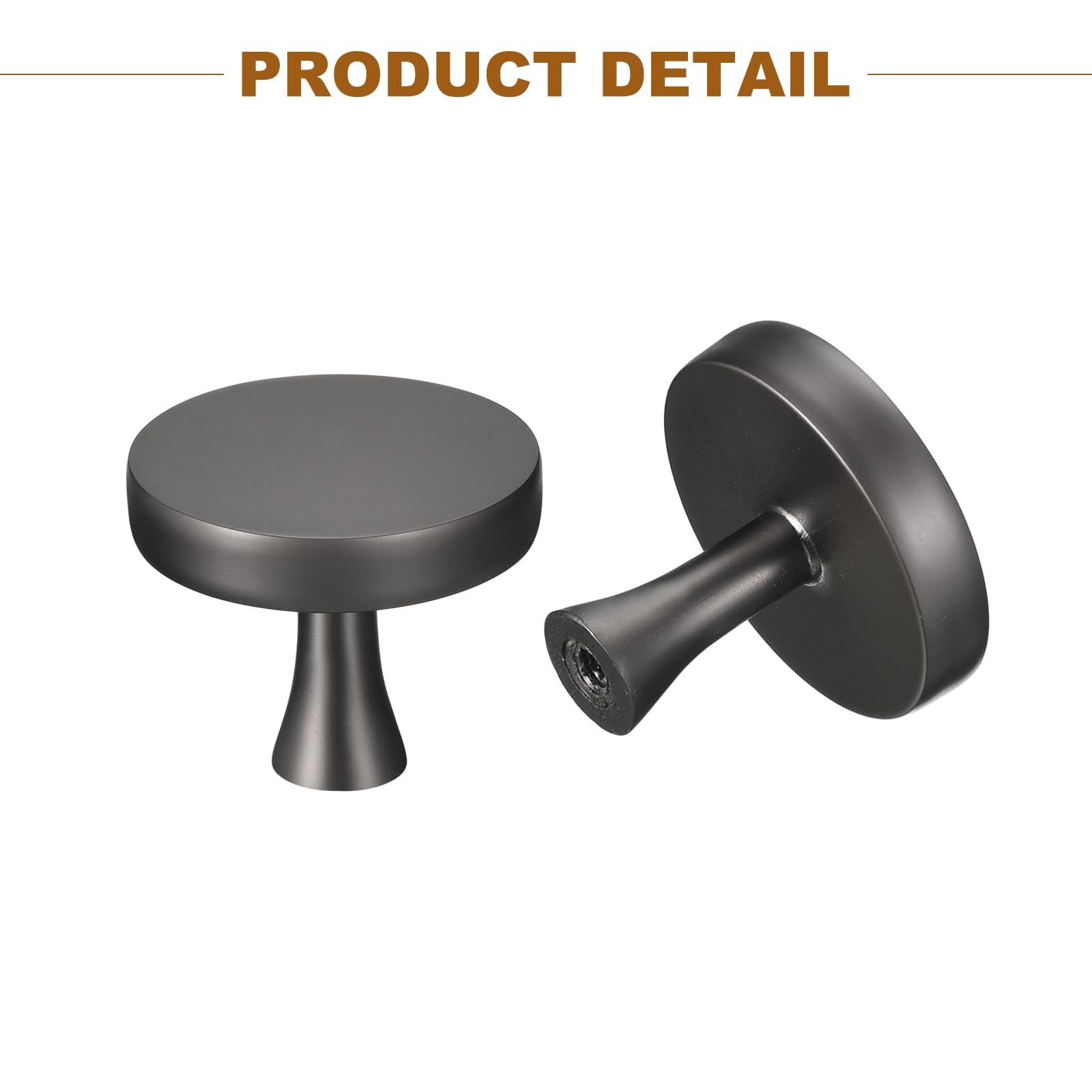 QUARKZMAN 20pz Pomello Tondo per Armadietto, Pomelli in Lega di Zinco a Singolo Foro per Cucina, Ferramenta per Armadietti per Cassetti Grigio