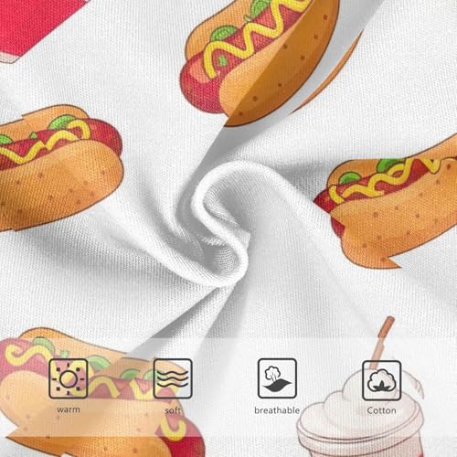 CHIFIGNO Underwear for Boys Cute Cartoon Hot Dogs White Cotton Boy Briefs Printed Soft Underwear Briefs3