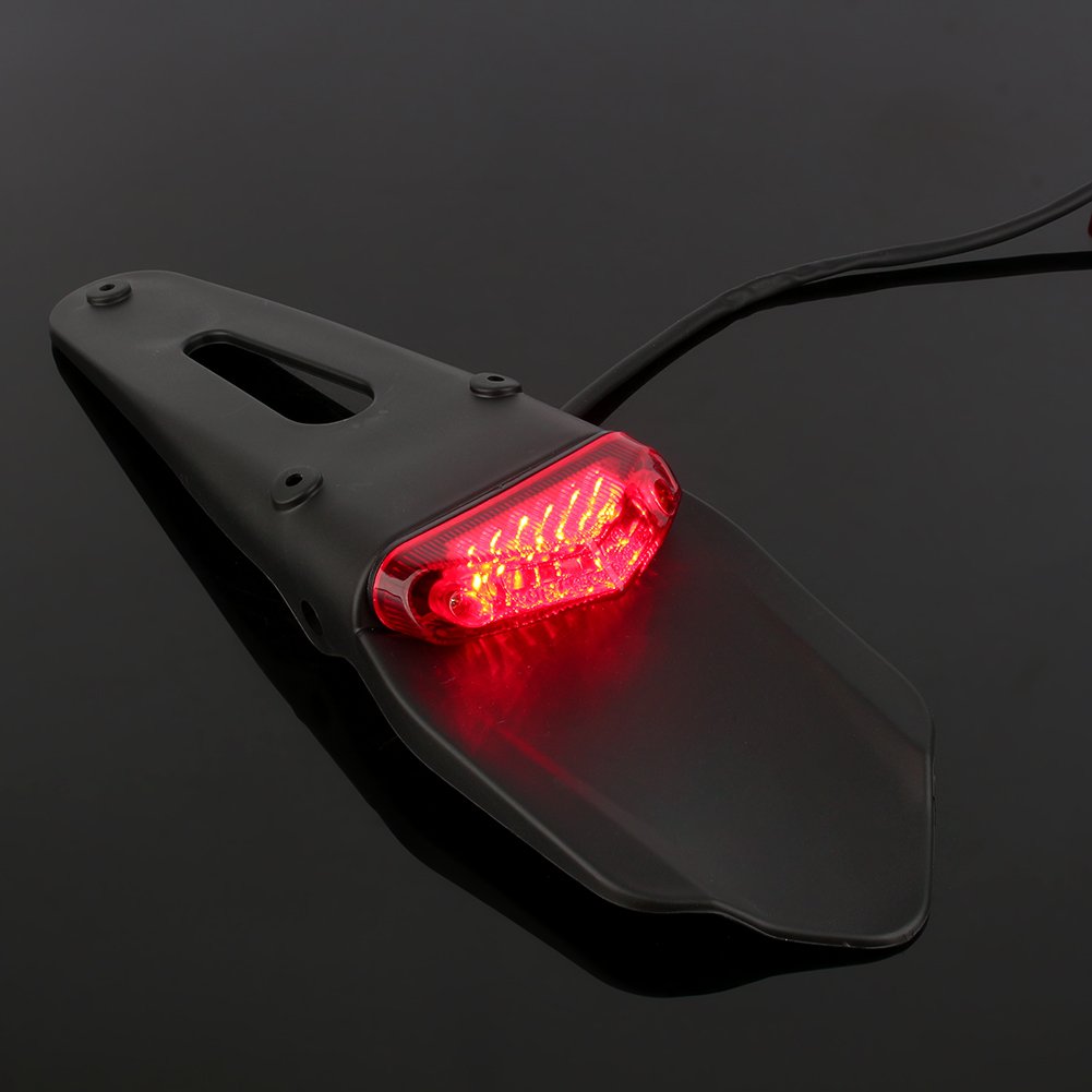 Feu Stop, Keenso Feux de Frein Arrière Rouge Lumière Moto pour Garde-Boue LED Triangle Lampe de Recul Plaque D'immatriculation Universel