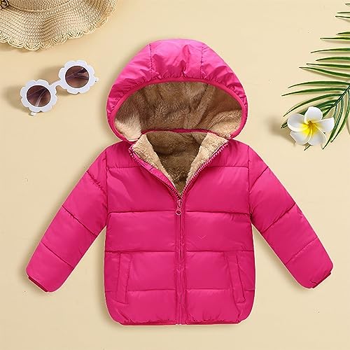 Girls and Toddler's Winter Coat Sherpa Fleece Lined Hooded Puffer Jacket with Detachable Hat Kids Boys Warm Down Coat3