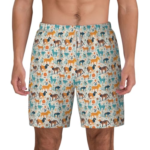 Short de bain respirant homme avec motif animal et fleurs exotiques