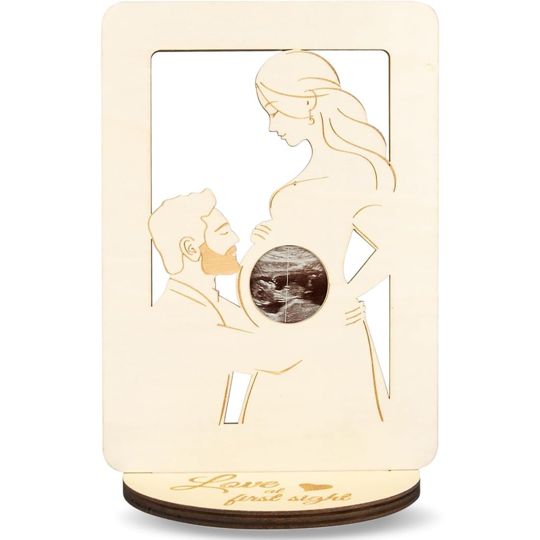 Marco de Fotos Ecografía para Sonograma, para Ecografía de Bebé Portarretrato de Madera imagen ultrasónica bebé regalo mamá embarazada padre Día de la madre San Valentín cuadro ultrasonido