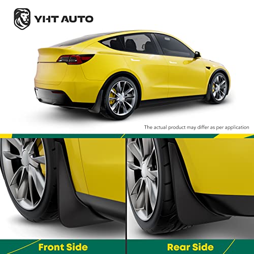 Image of YHTAUTO Set of 4 Mud Flaps Splash Guards Accessories Replacement for Ford Edge 2017-2020 Sport Utility, with Running Board, Front and Rear LH RH, Black
