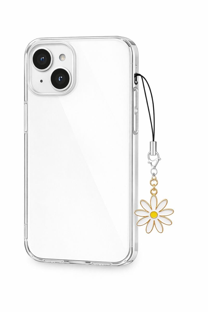 Daisy Flower Phone Charm, White and Gold, Decorative Strap for Bags, Wallets, Cameras-image-6