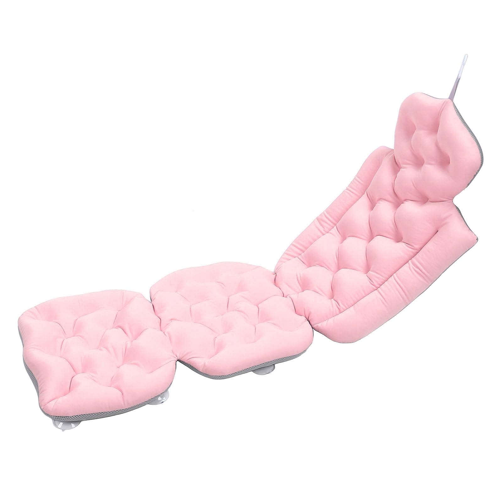 Cuscino per Vasca da Bagno, Cuscino da Bagno per Tutto il Corpo Pieghevole Facile da Pulire Ergonomico per Accessori Spa per Adulti (Rosa)