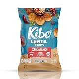 Kibo Lentil Chips - Spicy Ranch Flavor - Healthy Snacks for Adults - Healthy Chips - Gluten-Free Protein Chips - Plant-Based Vegan Chips – 4 oz (6 pack)