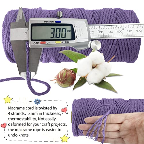 LEREATI Macrame Cord 3mm x 100m, Thick Macrame Rope Natural Cotton Rope Craft String - Image 3