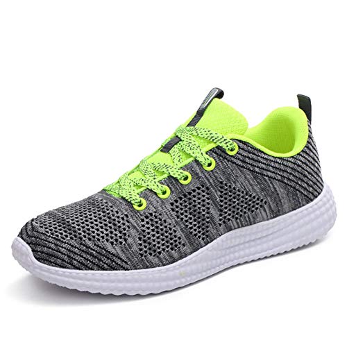 BRKVALIT Hombre Mujer Gimnasio para Zapatillas de Zapatos Running de Zapatos Correr Deportes,YY-613, Gris Verde,37EU