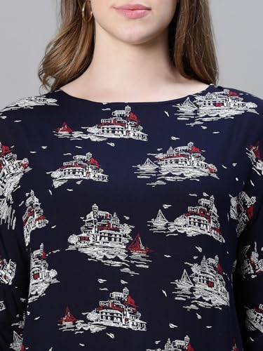 Image of oxolloxo Women Polka Print Round Neck Long Sleeve Top