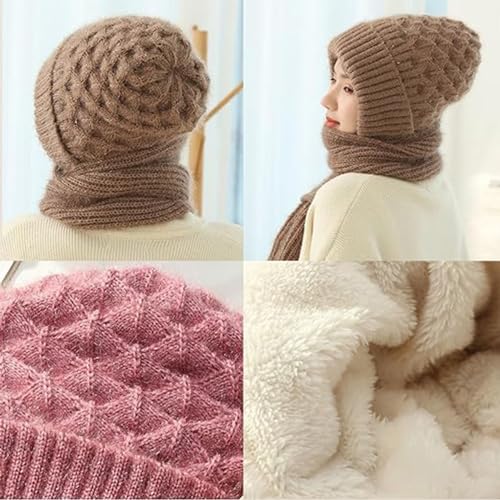 Integrated Ear Protection Windproof Cap Scarf, Hooded Scarf for Women Winter, Hat with Ear Flaps, Touchscreen Gloves4