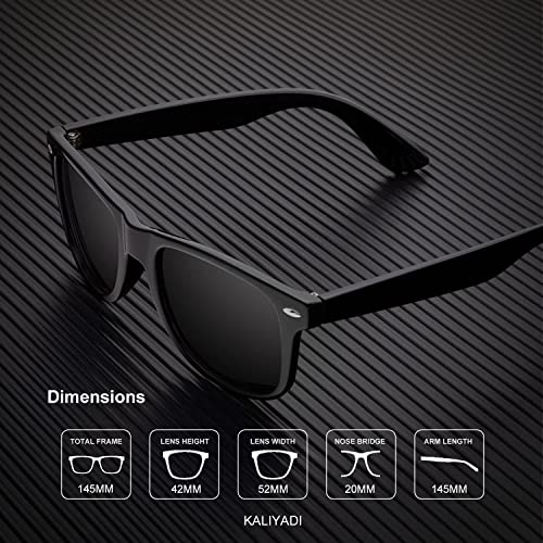 Image of KALIYADI Polarized Sunglasses for Men and Women Matte Finish Sun glasses Color Mirror Lens UV Blocking (3 Pack)