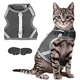 PATTEPOINT Escape Proof Mesh Cat Harness and Leash Set, Adjustable Walking Jacket Vest for Extra Kit