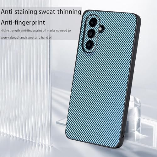 Image of DIZORO Carbon Fiber Case for Samsung Galaxy A36 5g Fusion 5g Smooth Touch Rubber Phone Cases Non-Slip, Camera Protection Fingerprint Resistant Full Body Protective Shockproof Back Cover - Sierra Blue