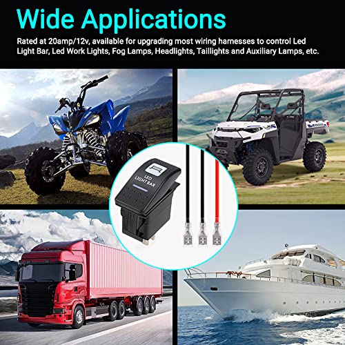 Led Light Bar Rocker Switch For Can-Am Commander Max Maverick X3 Defender Polaris Ranger Rzr 4 Xp 800 900 1000 Atv Utv Toggle Switch 3 Pin Utv On-Off 20A/12V Led Light Bar Carling Rocker Switches #TOP7