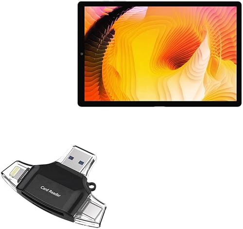 BoxWave Gadget inteligente compatible con Chuwi HiPad X - AllReader lector de tarjetas SD, lector de tarjetas microSD Compact USB - Negro azabache
