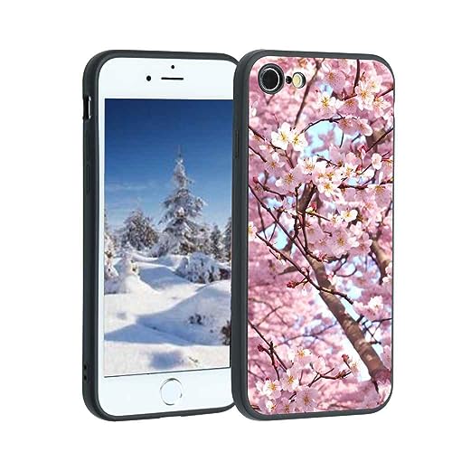 KARYOU Cherry-blossoms-18 Custodia per telefono, progettata per iPhone 7, custodia morbida in TPU per ragazze e ragazzi, custodia antiurto per telefono