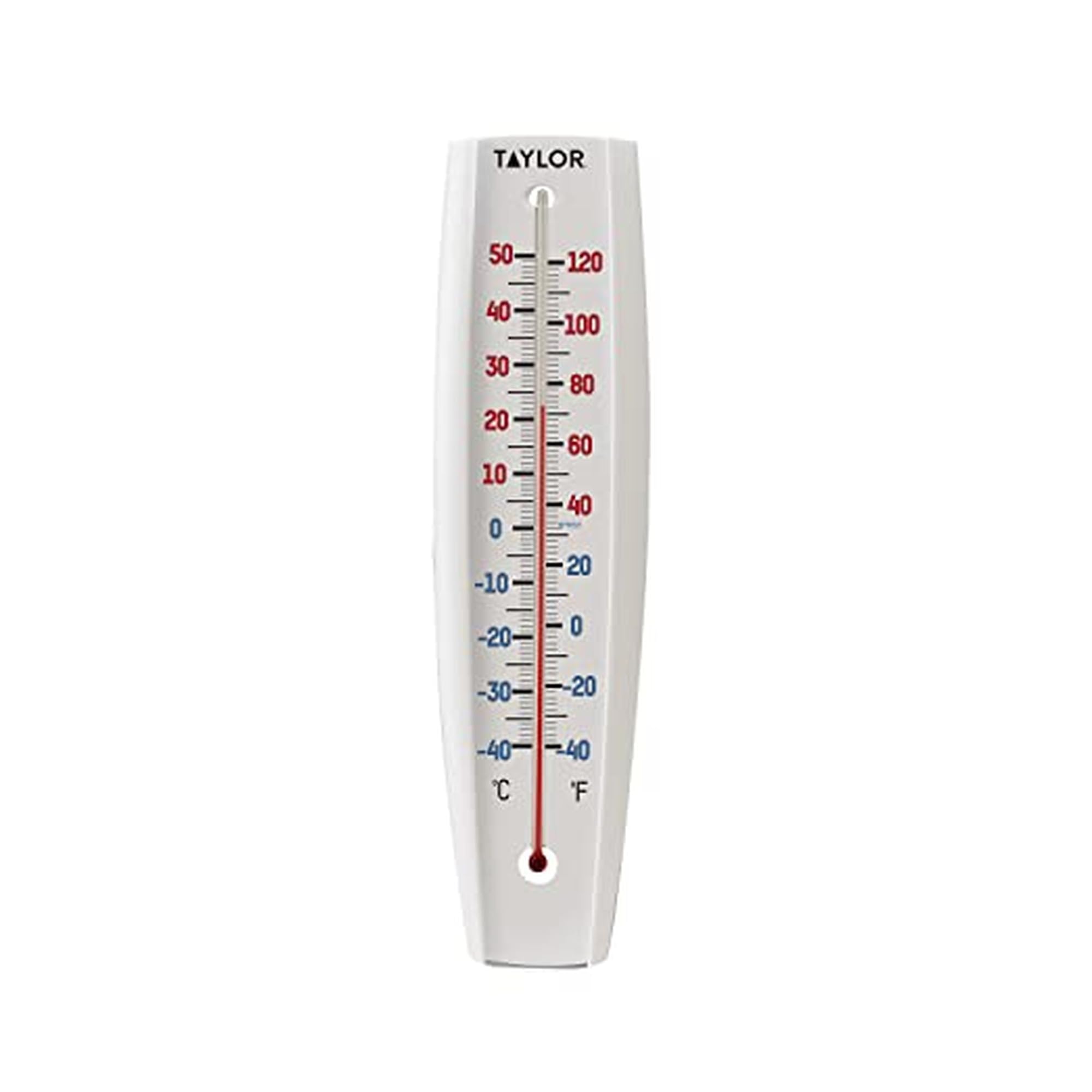 Taylor Indoor Outdoor Thermometer - Jumbo Number Wall Thermometer, Wireless Thermometer for Patio, Garden, or Nursery Area, 14.5-inch, White