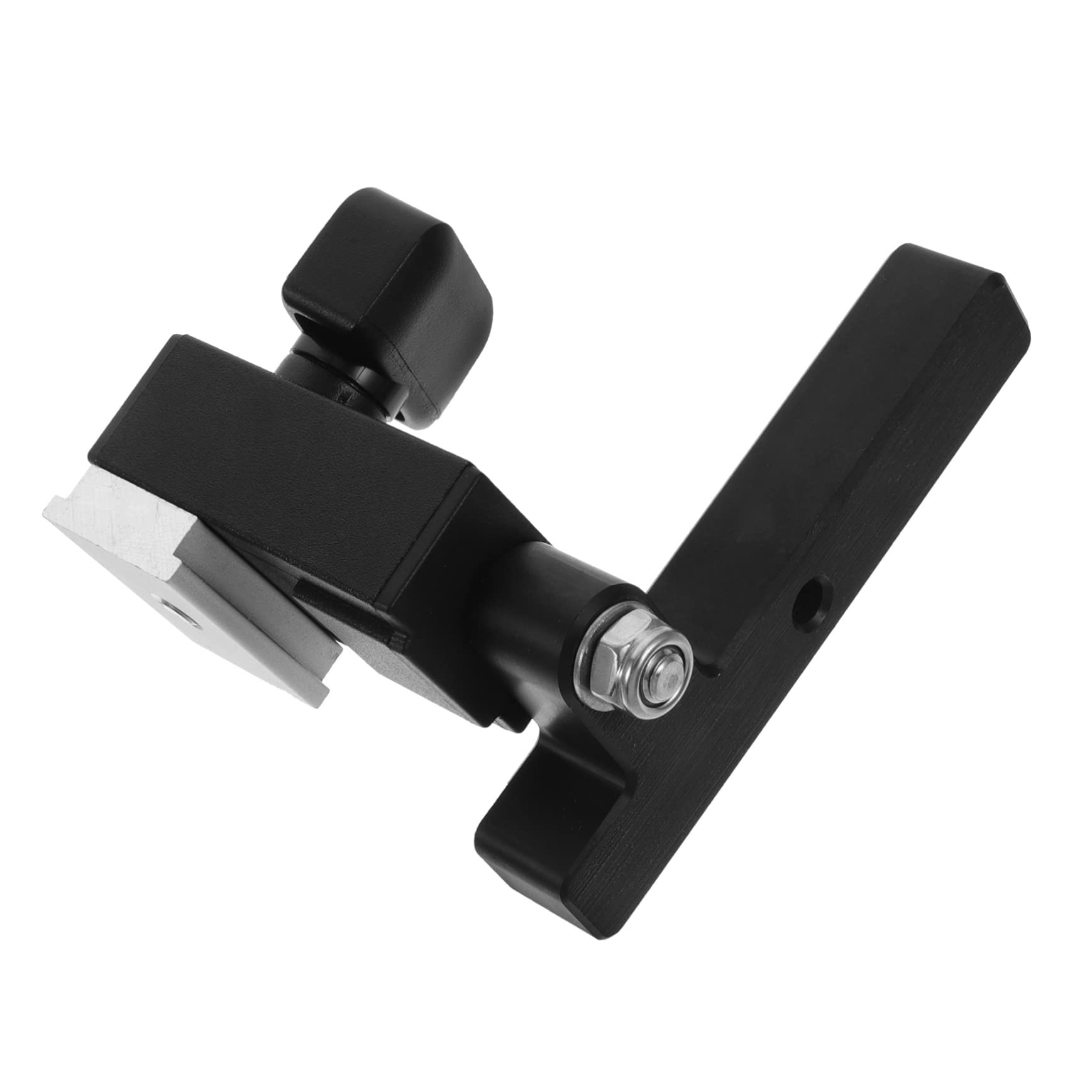 Mikikit 2pcs Aluminum Alloy T-track Stop Block Woodworking Limiter Square Handle Fence Flip Stop for Miter Saw Pressure Application