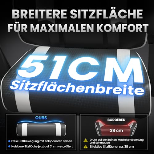 Riftracer Gaming Stuhl Chair Gamer Sessel - Ergonomischer Gamer Stuhl mit Fußstütze Kopfstütze und Lordosenstütz Höhenverstellbar… – Ansicht 5