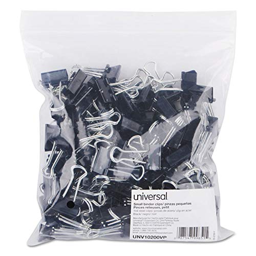 Universal Small Binder Clips Black/Silver, 144 Each (10200VP)