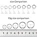 Yaalozei 10G Spetum Rings Ear Gauges Earring Plug Tunnel Streching Kit Surgical Stainless Steel Captive Bead Wide Big Septum Nose Prince Albert PA Hoop Earring Ring Piercing Jewelry Women Men 10mm