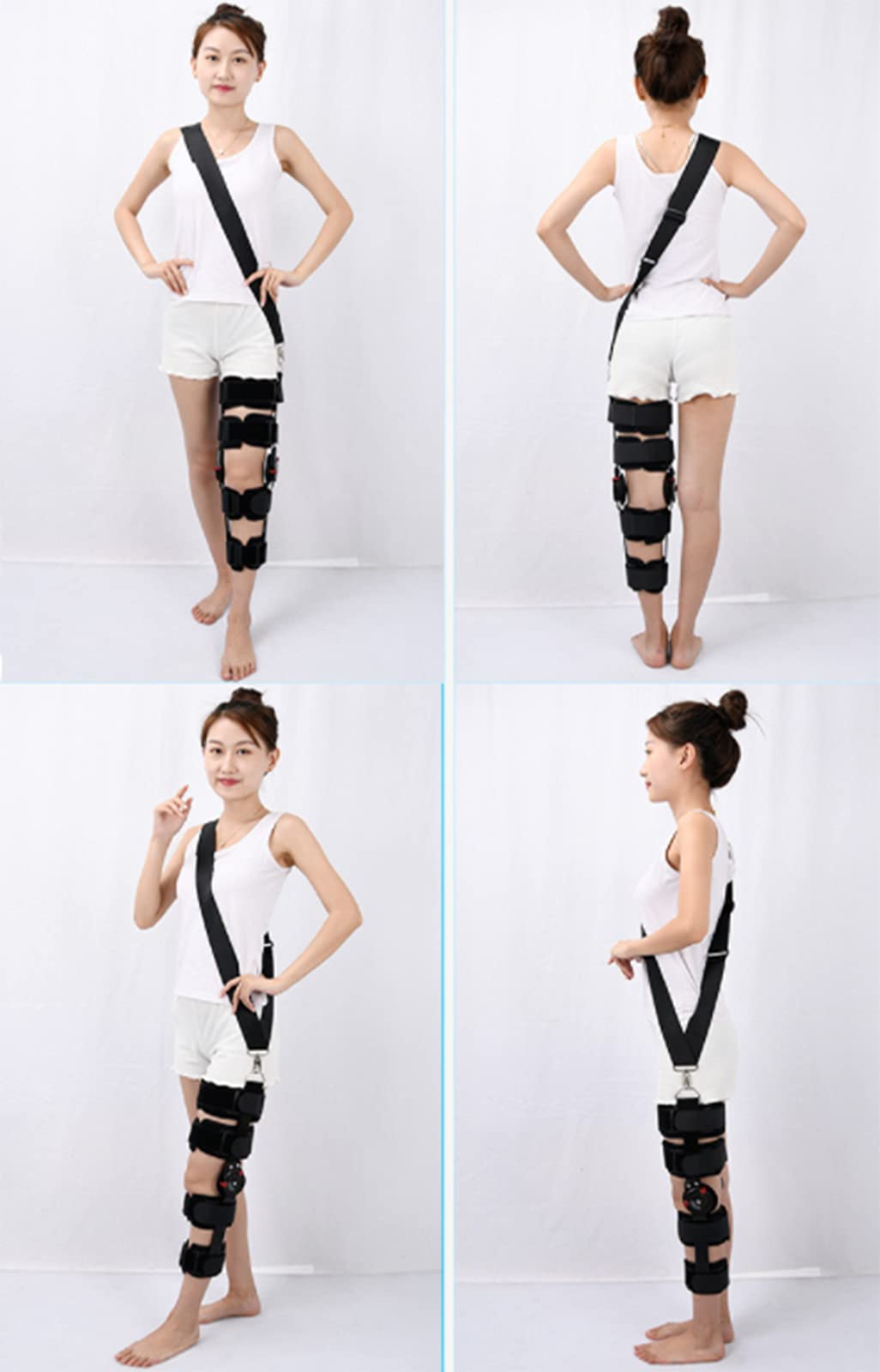 Regulowany Zawiasowy Stabilizator Kolana, Ortopedyczny Zawiasowy Stabilizator Kolana? Ochraniacz Kolana Po Urazie Artretycznym, Stabilizator Nogi, 50 Cm,50 cm