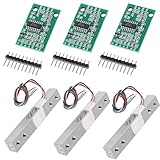 3 Sets Digital Load Cell Weight Sensor HX711 20KG Load Cell HX711 Kit HX711 AD Module Weighing Sensor for Arduino DIY Measure Force Pressure Acceleration (20kg+HX711)